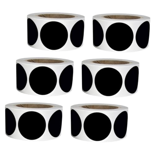 GALPADA 6 Rollen Schwarze Ablösbare PVC Rundetiketten mit Je Selbstklebenden Wasserfesten Beschriftungsaufklebern für Flaschen Gläser und Aufbewahrungsboxen zur Organisation GALPADA 6 Rollen Schwarze Ablösbare PVC Rundetiketten mit Je Selbstklebenden Wasserfesten Beschriftungsaufklebern für Flaschen Gläser und Aufbewahrungsboxen zur Organisation von GALPADA
