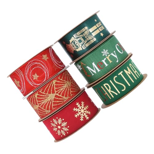GALPADA 6 Rollen Teiliges Weihnachtsband Breit mit Goldfolie Robustes Geschenkband für Geschenkverpackung DIY Basteln und Weihnachtsbaumdeko Vielseitig für Festliche Schleifen und GALPADA 6 Rollen Teiliges Weihnachtsband Breit mit Goldfolie Robustes Geschenkband für Geschenkverpackung DIY Basteln und Weihnachtsbaumdeko Vielseitig für Festliche Schleifen und von GALPADA