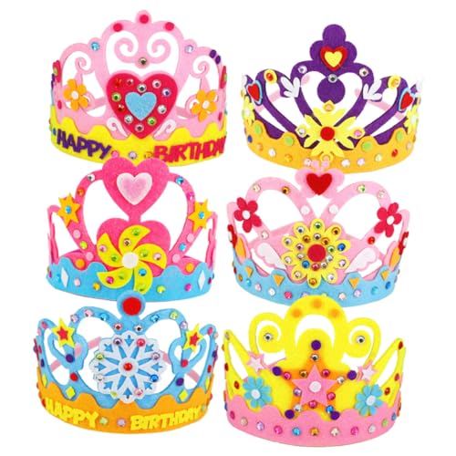 GALPADA 6 Sätze Teiliges DIY Partykrone Bastelset aus Leichtem Vliesstoff Bunte Geburtstagskrone Zubehör für Kindergeburtstag Kreative Schmuckbastelsets als Foto Requisite und GALPADA 6 Sätze Teiliges DIY Partykrone Bastelset aus Leichtem Vliesstoff Bunte Geburtstagskrone Zubehör für Kindergeburtstag Kreative Schmuckbastelsets als Foto Requisite und von GALPADA