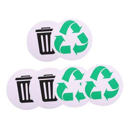 GALPADA 6 Stück Aufkleber für die Mülltrennung Aufkleber recyceln Recycling-Aufkleber für Mülleimer Abfall groß Recyceln von Zeichen für Müll können Mülleimer sortieren PVC von GALPADA