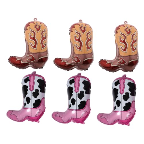 GALPADA 6 Stück Cowgirl Boot Folienballons für Western Geburtstagsfeier und Bachelorette Party Dekorationen Aufzublasen mit Buntem Design für Tolle Fotos GALPADA 6 Stück Cowgirl Boot Folienballons für Western Geburtstagsfeier und Bachelorette Party Dekorationen Aufzublasen mit Buntem Design für Tolle Fotos von GALPADA