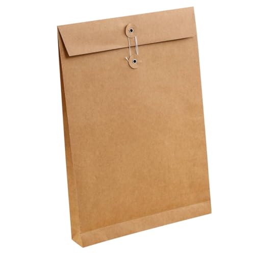 GALPADA 6 Stück Dokumententaschen aus Kraftpapier mit Quadratischem Boden Geräumiger Papier Organizer und Dokumententräger als Kleidungspacktasche für Büro Reise und Schule Hellbraun von GALPADA