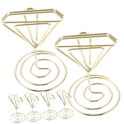 GALPADA 6 Stück Hinweis Clip Tischkartenhalter Inhaber Kartennummer Inhaber Hochzeit Platzkartenhalter Für Partys Namenskartenhalter Für Tische Karteninhaber Metall Golden von GALPADA