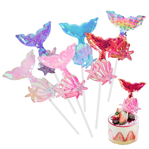 GALPADA 6 Stück Meerjungfrau Cake Picks Teilig Glitzernde Tortendeko mit Pailletten Sichere Cupcake Toppers für Kindergeburtstag Shower Hochzeit Vielseitig Einsetzbar für Kuchen und GALPADA 6 Stück Meerjungfrau Cake Picks Teilig Glitzernde Tortendeko mit Pailletten Sichere Cupcake Toppers für Kindergeburtstag Shower Hochzeit Vielseitig Einsetzbar für Kuchen und von GALPADA