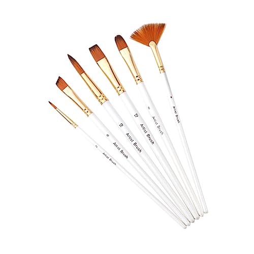 GALPADA 6 Stück Pinselset Kunst Bausätze Künstler Bürsten Erwachsene malen runden Aquarellfarbe kinderpinsel Aquarell-Kits Pinsel aus Holz Malpinsel Holzstange Weiß GALPADA 6 Stück Pinselset Kunst Bausätze Künstler Bürsten Erwachsene malen runden Aquarellfarbe kinderpinsel Aquarell-Kits Pinsel aus Holz Malpinsel Holzstange Weiß von GALPADA