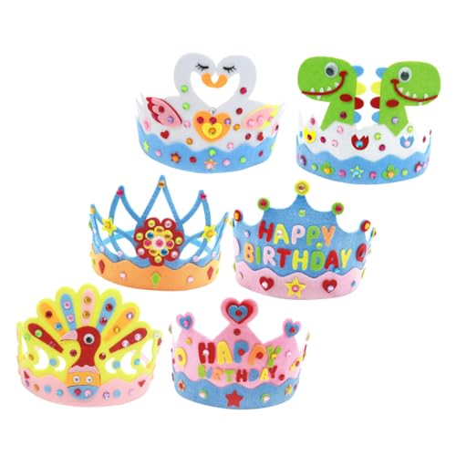 GALPADA 6 Stück Teiliges DIY Geburtstag aus Hautfreundlichem Filz Leicht und Kompakt Kreative Partyhüte für Mädchen mit Einzigartigen Motiven Wie Pfau und Dinosaurier für GALPADA 6 Stück Teiliges DIY Geburtstag aus Hautfreundlichem Filz Leicht und Kompakt Kreative Partyhüte für Mädchen mit Einzigartigen Motiven Wie Pfau und Dinosaurier für von GALPADA
