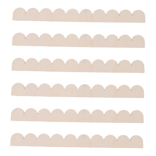 GALPADA 6 Stück Teiliges Diy Holzleisten Gewellte Unbehandelte Scalloped Wood Trim für Wand und Schrankdekoration Einfache Montage Vielseitig Gestaltbar für Wohnraumgestaltung von GALPADA