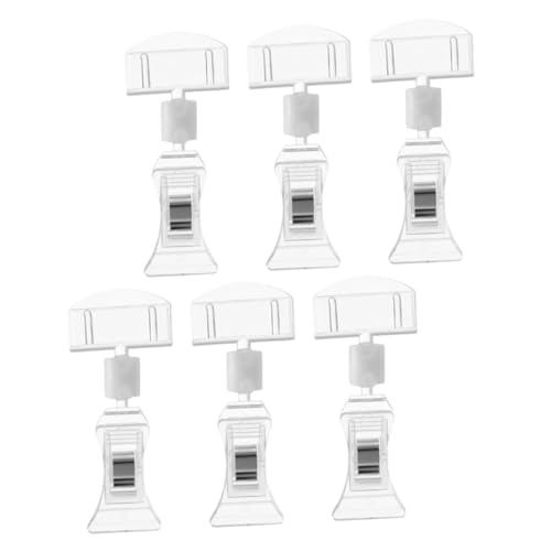 GALPADA 6 Stück Teiliges Drehbare Preisschild Halter für Werbung Etiketten Tags Transparent für Supermärkte und Geschäfte Vielseitige Schilderständer Clips von GALPADA