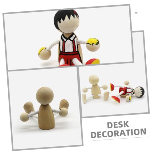 GALPADA 6 Stück Teiliges Holzfiguren mit Beweglichen Armen und Beinen DIY Bemalbare Holzpuppen für Handliche Holzdekoration für Tisch Kinderzimmer Bastelprojekte Kreative Holzspielzeuge von GALPADA