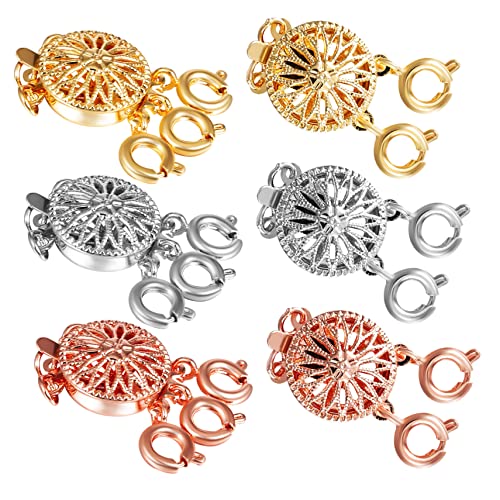 GALPADA 6 Stück Teiliges Metall Layered Necklace Spacer Clasps mit Vintage Sonnenblumen Design bis Reihige Kettenverbinder Weiß Gold Roségold Einfach zu Öffnen und Langlebig für GALPADA 6 Stück Teiliges Metall Layered Necklace Spacer Clasps mit Vintage Sonnenblumen Design bis Reihige Kettenverbinder Weiß Gold Roségold Einfach zu Öffnen und Langlebig für von GALPADA