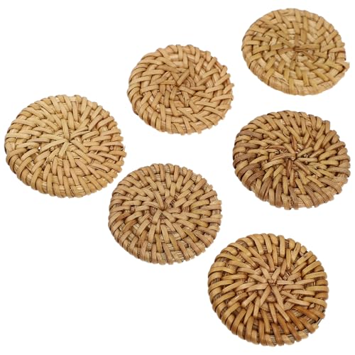 GALPADA 6 Stück Teiliges Runde Rattan ohrringanhänger DIY Charms Handgeflochtene Bast ohrringe Boho stil Modische Schmuckzubehör für Selbstgemachte Ohrschmuck von GALPADA