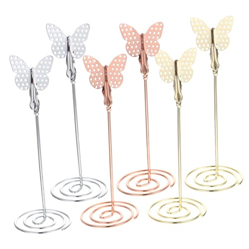 GALPADA 6 Stück Teiliges Tischkartenhalter mit Stabiler Basis und Dekorativem Clip Vielseitiger Fotohalter für Hochzeit Büro Party und Tischdekoration in Gold Roségold und GALPADA 6 Stück Teiliges Tischkartenhalter mit Stabiler Basis und Dekorativem Clip Vielseitiger Fotohalter für Hochzeit Büro Party und Tischdekoration in Gold Roségold und von GALPADA