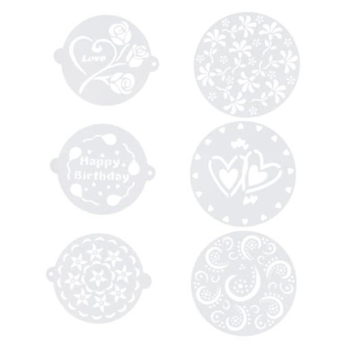 GALPADA 6 Stück Teiliges Torten Schablonen aus Umweltfreundlichem Kunststoff Wiederverwendbare Cake Art Stencils mit Filigranen Mustern für Professionelle Tortendeko zum Backen von GALPADA