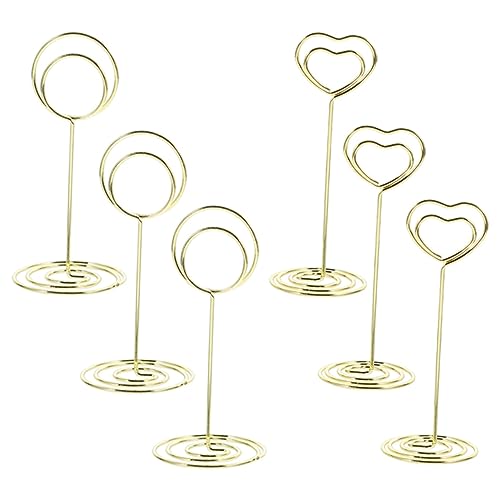 GALPADA 6 Stück Tischkartenhalter aus Stabile Fotoclips mit Dekorativem Design Platzkartenhalter für Hochzeit Party Jubiläum Festliche Tischdekoration von GALPADA