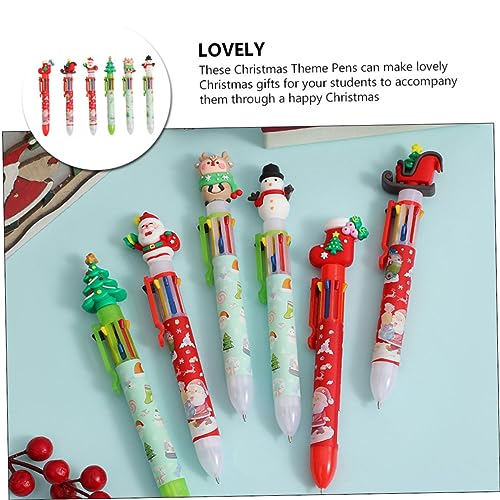 GALPADA 6 Stück Weihnachts Kugelschreiber Cartoon Design Langlebige Kugelschreiber mit Druckmechanismus Glattes Schreiben für Schüler und Weihnachtsedition GALPADA 6 Stück Weihnachts Kugelschreiber Cartoon Design Langlebige Kugelschreiber mit Druckmechanismus Glattes Schreiben für Schüler und Weihnachtsedition von GALPADA