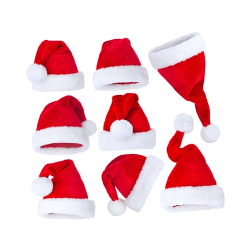 GALPADA 6 Stück Weihnachtsmützen für Erwachsene Kurze Plüsch-kappe Dickes Weiches Material Festliche Nikolausmützen für Weihnachtsfeiern Leichte Bequeme Kopfbedeckungen für von GALPADA