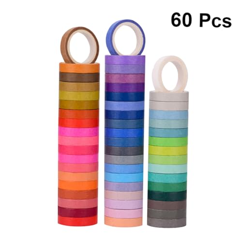 GALPADA 60 Rolle Washi Tape Bunte Klebebänder DIY Geschenkverpackung Dekoratives Papierklebeband Vielseitig für Basteln Planer Scrapbooking und Kreative Gestaltung GALPADA 60 Rolle Washi Tape Bunte Klebebänder DIY Geschenkverpackung Dekoratives Papierklebeband Vielseitig für Basteln Planer Scrapbooking und Kreative Gestaltung von GALPADA