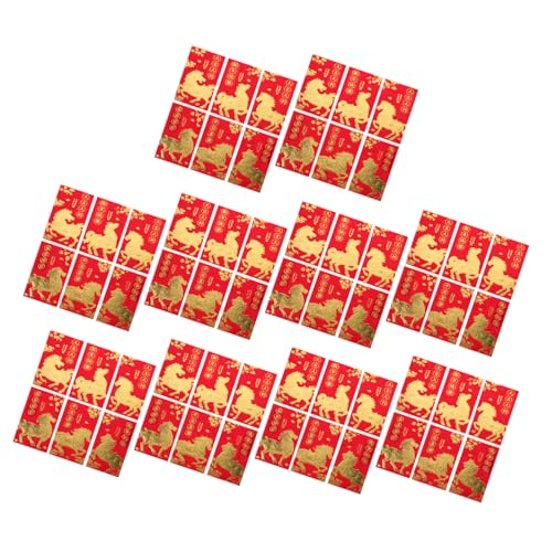 GALPADA 60 Stück Chinesische Geldumschläge Pferdejahr Rote Umschläge Traditionelle Frühlingsfest Hongbao Festliche Rote Taschen für Neujahrsgeschenke Bargeldumschläge von GALPADA