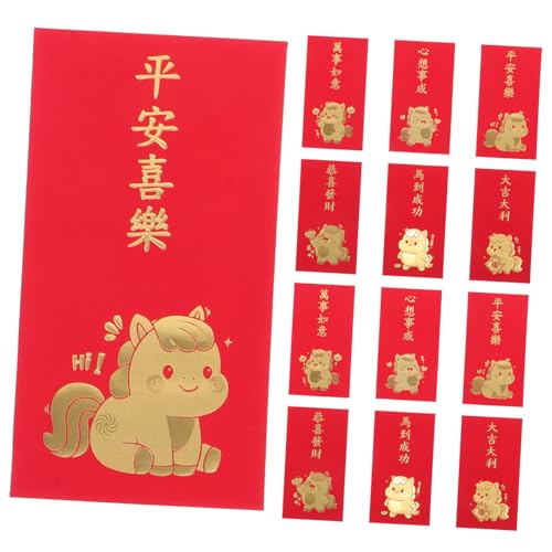 GALPADA 60 Stück Kreative Rote Umschläge Jahr Des Pferdes Große Kapazität Lucky Money Envelopes für Lunar Year Vietnamesische Tet Li Xi Traditionelle Chinesische Pockets Vielseitig für von GALPADA