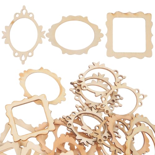 GALPADA 60 Stück Unvollendete Holzscheiben Bastelholz Anhänger für DIY Projekte Glatte Oberfläche für Kreative Handarbeiten Dekoration und von GALPADA