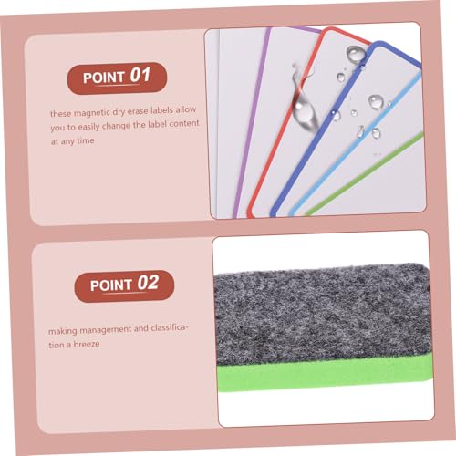 GALPADA 60 Stück Wiederverwendbare Magnetische Whiteboard Etiketten Abwischbare Namensschilder aus Robustem Magnetmaterial Beschriftbar Bunte Haftnotizen für Schränke Kühlschrank Büro und von GALPADA