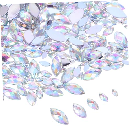GALPADA 600 Stück Ab Farbige Acryl Pferdeaugen Strasssteine Marquise Glitzersteine für Nageldesign DIY Schmuckhandwerk Telefonhüllen Kleidung Dekoration Langlebig Farbecht von GALPADA