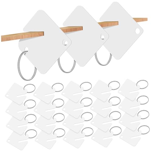 GALPADA 60Stücke Schlüsselanhänger Beschriftbar Leere Acryl Schlüsselanhänger mit Ringschlüssel Tag zur Individuellen Kennzeichnung für Veranstaltungen von GALPADA
