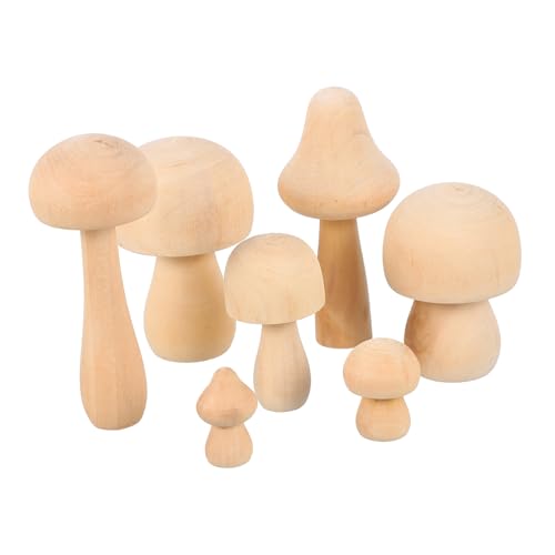 GALPADA 7 Stück Teiliges Unbehandelte Holzpilze Bastelspielzeug zum Bemalen DIY Kunst Dekoration für Zimmer Geburtstag Party GALPADA 7 Stück Teiliges Unbehandelte Holzpilze Bastelspielzeug zum Bemalen DIY Kunst Dekoration für Zimmer Geburtstag Party von GALPADA