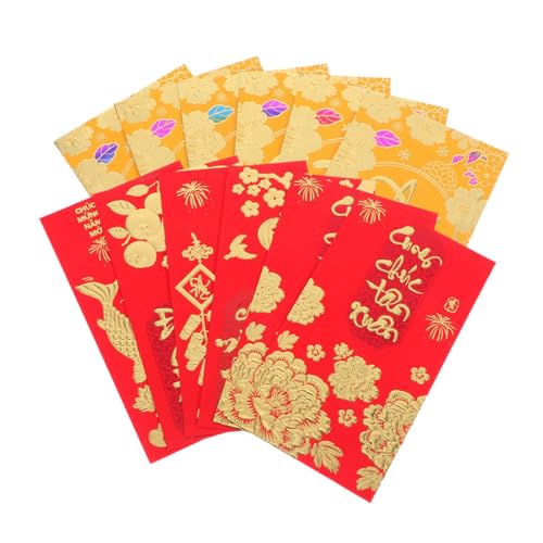 GALPADA 72 Stück Teiliges Vietnamesische Neujahrs Li Xi Umschläge Feuchtigkeitsbeständige Rote Geldumschläge für Frühlingsfest Traditionelle Asiatische Glücksumschläge für Familie und GALPADA 72 Stück Teiliges Vietnamesische Neujahrs Li Xi Umschläge Feuchtigkeitsbeständige Rote Geldumschläge für Frühlingsfest Traditionelle Asiatische Glücksumschläge für Familie und von GALPADA
