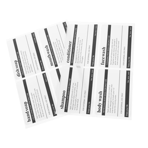 GALPADA 8 Blatt Etiketten Für Toilettenartikel Aufkleber Für Hautpflegeprodukte Waschen Körper Aufkleber Für Toilettenartikel Toilettenetikettenaufkleber Bad Pvc Selbstklebend von GALPADA