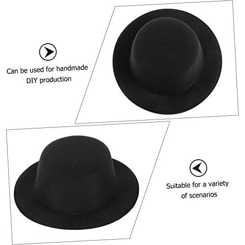 GALPADA 8 Stck. Teiliges Mini DIY Puppenhut Schwarz Flach oben Deko Kreative Puppenkleidung Ornament Geeignet für Schneemann Bär Bastelprojekte Handarbeit für Puppenliebhaber von GALPADA