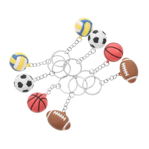 GALPADA 8 Stück Ball-schlüsselanhänger, Sport-partygeschenke, Sportball-schlüsselanhänger, Anhänger, Mini-süßer Fußball-schlüsselanhänger, Fußball-schlüsselanhänger, Rucksäcke-anhänger, von GALPADA