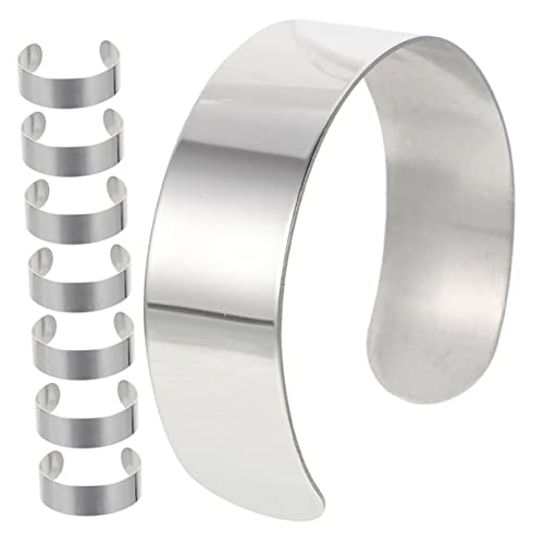 GALPADA 8 Stück Edelstahl Armband Innenkern Armreif Manschettenrohlinge Flach Unisex Armbandrohlinge Zur Schmuckherstellung Armbandrohlinge Armreif Große Damenform Echtes Silber GALPADA 8 Stück Edelstahl Armband Innenkern Armreif Manschettenrohlinge Flach Unisex Armbandrohlinge Zur Schmuckherstellung Armbandrohlinge Armreif Große Damenform Echtes Silber von GALPADA