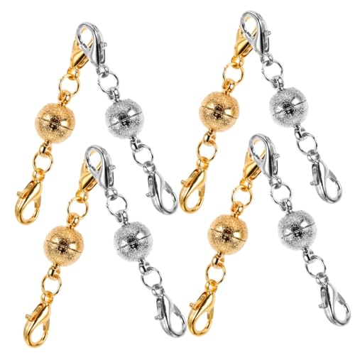 GALPADA 8 Stück Magnetverschluss Kettenverlängerung für DIY Schmuck Runde Form für Armbänder und Zubehör für Kreative Projekte Goldene und Silberne Varianten GALPADA 8 Stück Magnetverschluss Kettenverlängerung für DIY Schmuck Runde Form für Armbänder und Zubehör für Kreative Projekte Goldene und Silberne Varianten von GALPADA