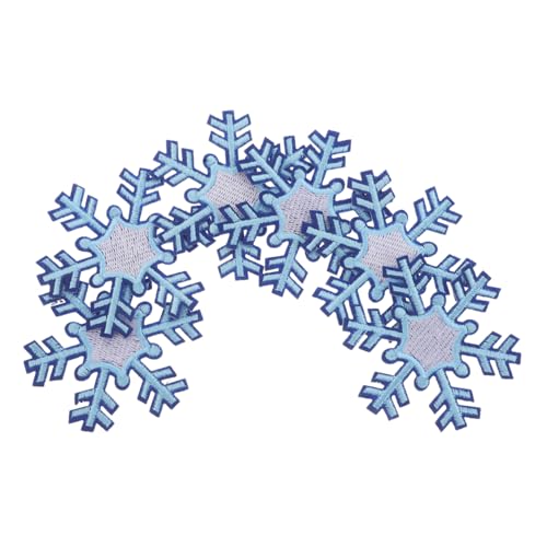 GALPADA 8 Stück Schneeflocke Stickstoffpatz Aufnäher für Kleidung Hutflecken Stickereiflecken Patch aufnähen Nähen Sie die Flecken Schneeflocken ab Flicken für Kleidung Himmelblau von GALPADA