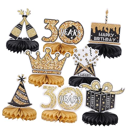 GALPADA 8 Stück Teiliges Geburtstag Deko Bienenwaben Tischdeko Papier Mittelstücke für Frauen Party Drinnen und Draußen GALPADA 8 Stück Teiliges Geburtstag Deko Bienenwaben Tischdeko Papier Mittelstücke für Frauen Party Drinnen und Draußen von GALPADA