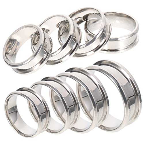 GALPADA 8 Stück Teiliges Grooved Finger Ringe Polierte Oberfläche für Schmuckherstellung und DIY Projekte Farbvarianten Erhältlich von GALPADA