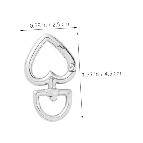 GALPADA 8 Stück Teiliges Herzförmiges Schlüsselanhänger Clips Metall Karabiner DIY Schmuckzubehör Feder schnappverschluss Zinklegierung Vielseitig für Schlüsselbänder und Bastelprojekte von GALPADA