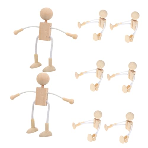 GALPADA 8 Stück Teiliges Holzspielzeug zum Bemalen Natürliche Holzfiguren für DIY Kreative Holzpuppen zum Dekorieren Sicher und Pädagogisch für Malpartys und von GALPADA
