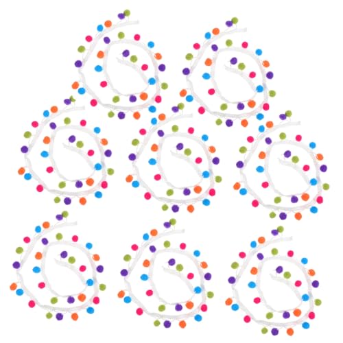 GALPADA 8 Stück Teiliges Pom Pom Ball Fransenband Leichte Polyester dekorborte für DIY nähprojekte Handgefertigte Bastelaccessoires Hautfreundlich Vielseitig für Kleidung Vorhänge Deko von GALPADA
