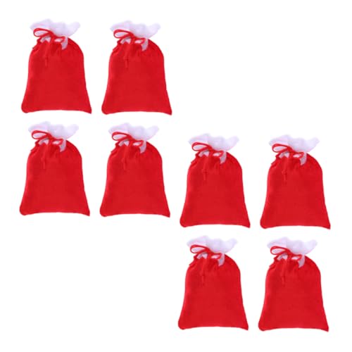 GALPADA 8 Stück Teiliges Weicher Waschbarer Weihnachts Geschenktüten aus Plüsch mit Kordelzug Dekorative Candy Storage Bags für Süßigkeiten Kekse DIY Geschenkverpackungen und Kinderpartys von GALPADA