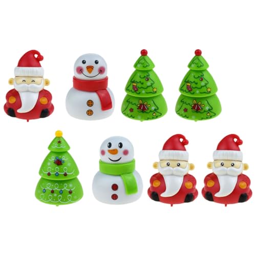 GALPADA 8 Stück Teiliges Weihnachts Rückziehspielzeug in Niedlichen Xmas-Motiven Kindersicher Kompakt und Leicht als Tischdekoration und Geschenk für Kleinkinder Gemischt Spielerisch und von GALPADA