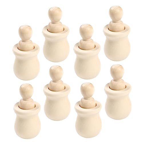 GALPADA 8 Stück Unfertige Holz Puppendolls DIY Graffiti Holzfiguren für Kreatives Handwerk für Malprojekte und Eltern Aktivitäten von GALPADA