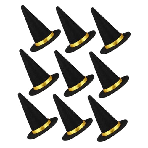 GALPADA 9 Stück Mini Hexenhüte für Halloween Schwarze Flasche Toppers Kleine Zaubererkappen für Partybedarf Diy Bastelprojekte Tischdekorationen und Festlichkeiten von GALPADA