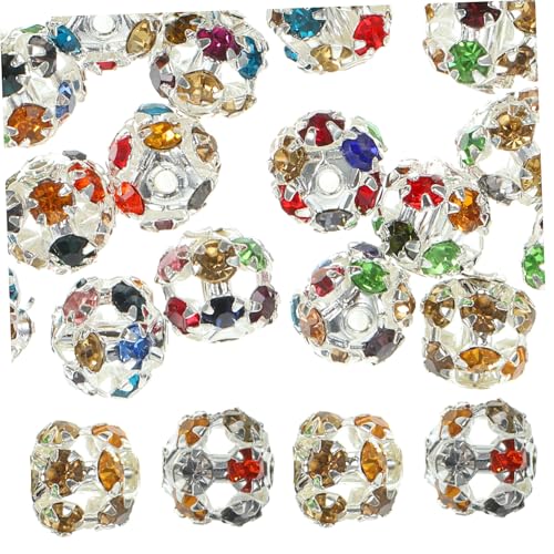 GALPADA 90 Stück Strass Perlen Silberfarbene DIY Spacer Perlen für Armband Schmuckherstellung Handcraft Beads Bastelperlen Armbänder Schmuck Zubehör GALPADA 90 Stück Strass Perlen Silberfarbene DIY Spacer Perlen für Armband Schmuckherstellung Handcraft Beads Bastelperlen Armbänder Schmuck Zubehör von GALPADA