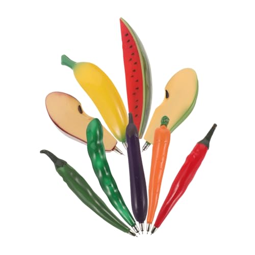 GALPADA 9Stücke Teiliges Kugelschreiber für Stifte mit Blauer für Schule und Büro Designs Wie Paprika Wassermelone und Apfel Schnelles Trocknen von GALPADA