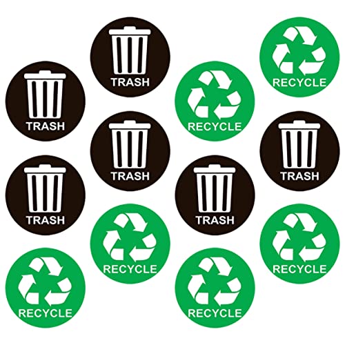 GALPADA Adhesive Recycling Sticker für Mülltrennung mit Selbstklebenden Aufklebern für Abfallklassifizierung Wasserdichte Etiketten für Mülltonnen pro Tasche von GALPADA