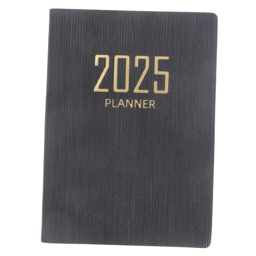 GALPADA Agenda-Buch Agenda Notebook Planer Jahresnotizbuch Mini-Notizbuch Kalender Notizblock Notizbuch mit Kalender Business Planning Notebook Bürokalender zeitplan notizbuch Pu Schwarz von GALPADA