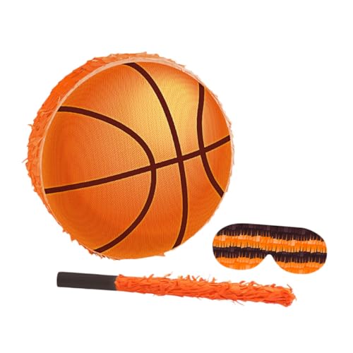 GALPADA Basketball Pinata Geburtstag Party Dekoration mit Schläger und Augenbinde Sport-motto Konfetti Interaktives Spiel für Jugendliche Einfach Aufzuhängen Komplett von GALPADA