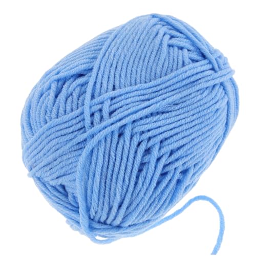 GALPADA Baumwollgarn für Häkelarbeiten Weiches Hautfreundliches Milchgarn Mitteldickes DIY Strickgarn für Schals Mützen Leichtes Tragbares Häkelgarn in Hellblau von GALPADA